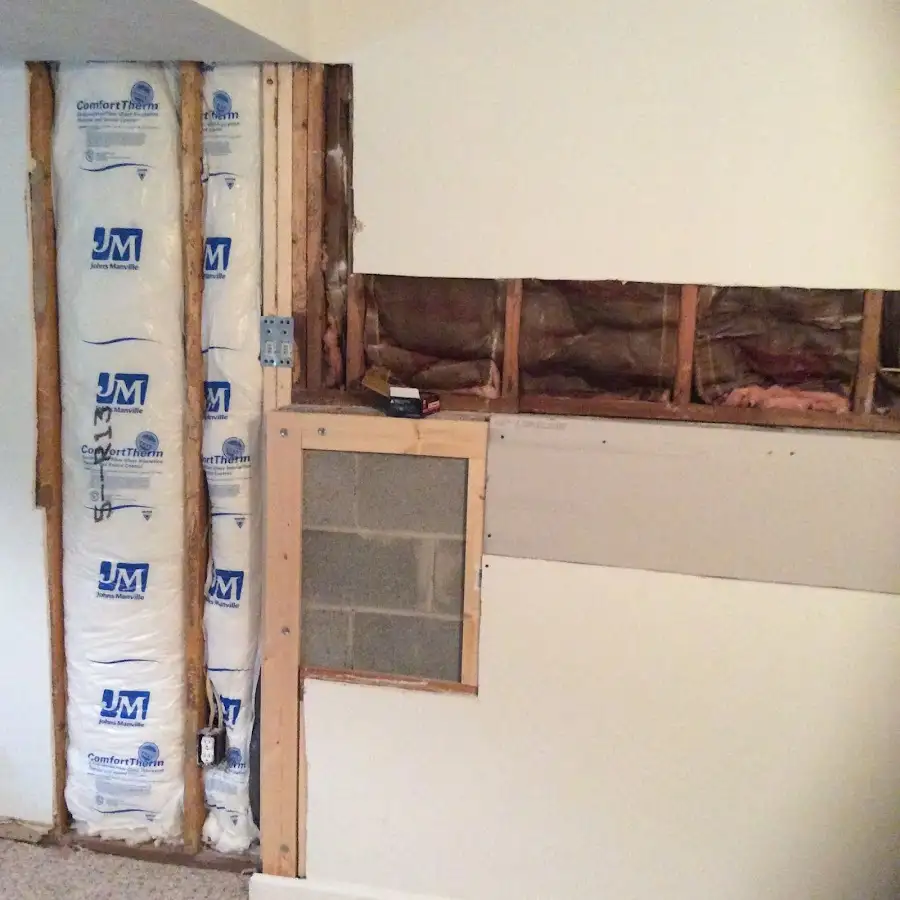 Wall insulation replacement during Basement Flood Cleanup in Beaumont